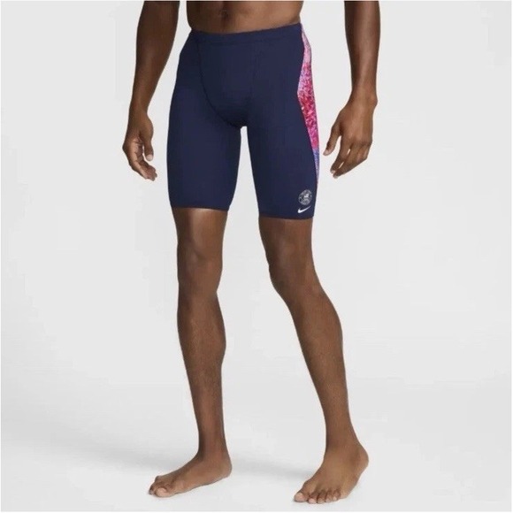 Nike Swim Men's XL (Size 36)Cloud Team USA HydraStrong Print Jammer Retail $60 - Picture 1 of 14